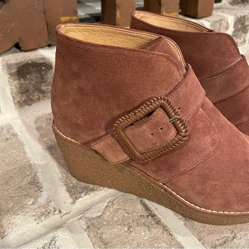 Jack Rogers Izzy Suede Wedge Ankle Booties Size 8.5 - Picture 2 of 11